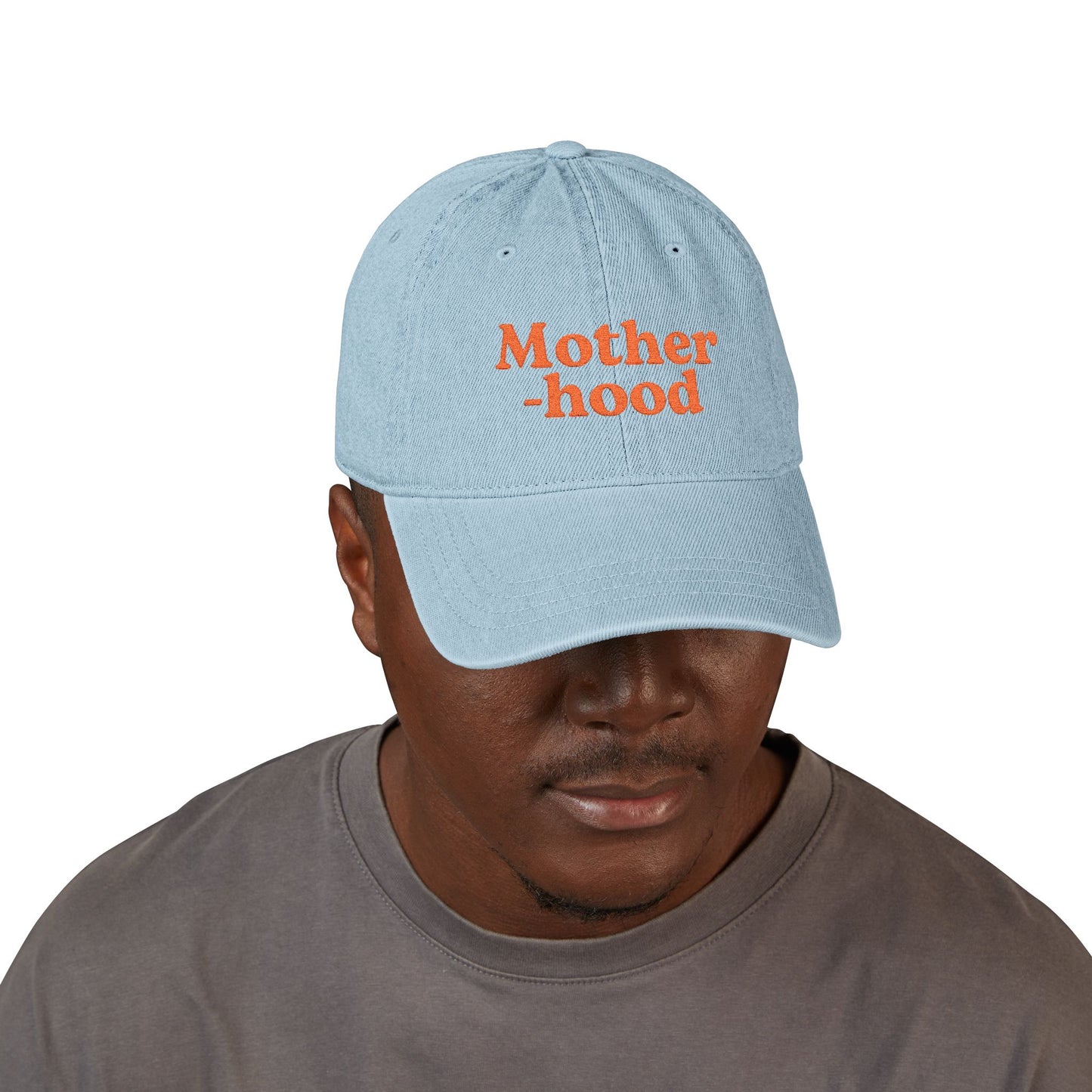 Embroidery Denim Hat, Mother-hood Cap, Casual Style Hat, Gift for Moms, Trendy Headwear, Everyday Accessory