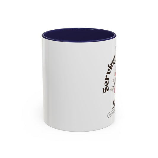 Serving Brewtality Coffee Mug - Fun Ceramic Cup for Coffee Lovers, Creative Gift, Office Humor, Unique Drinking Mug, 11oz size