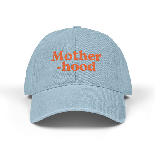 Embroidery Denim Hat, Mother-hood Cap, Casual Style Hat, Gift for Moms, Trendy Headwear, Everyday Accessory