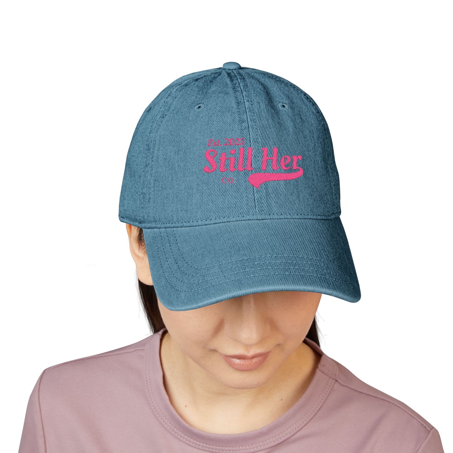 "Still Her Co." Signature Hay, Stylish Embroidered Denim for Every Occasion, Trendy Adjustable Cap, Gift for Her,