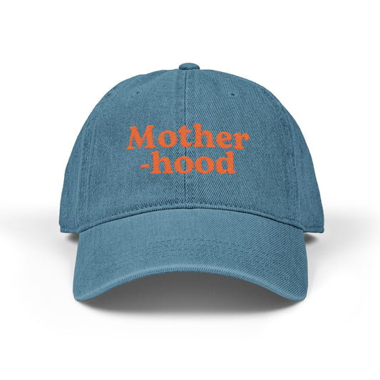 Embroidery Denim Hat, Mother-hood Cap, Casual Style Hat, Gift for Moms, Trendy Headwear, Everyday Accessory