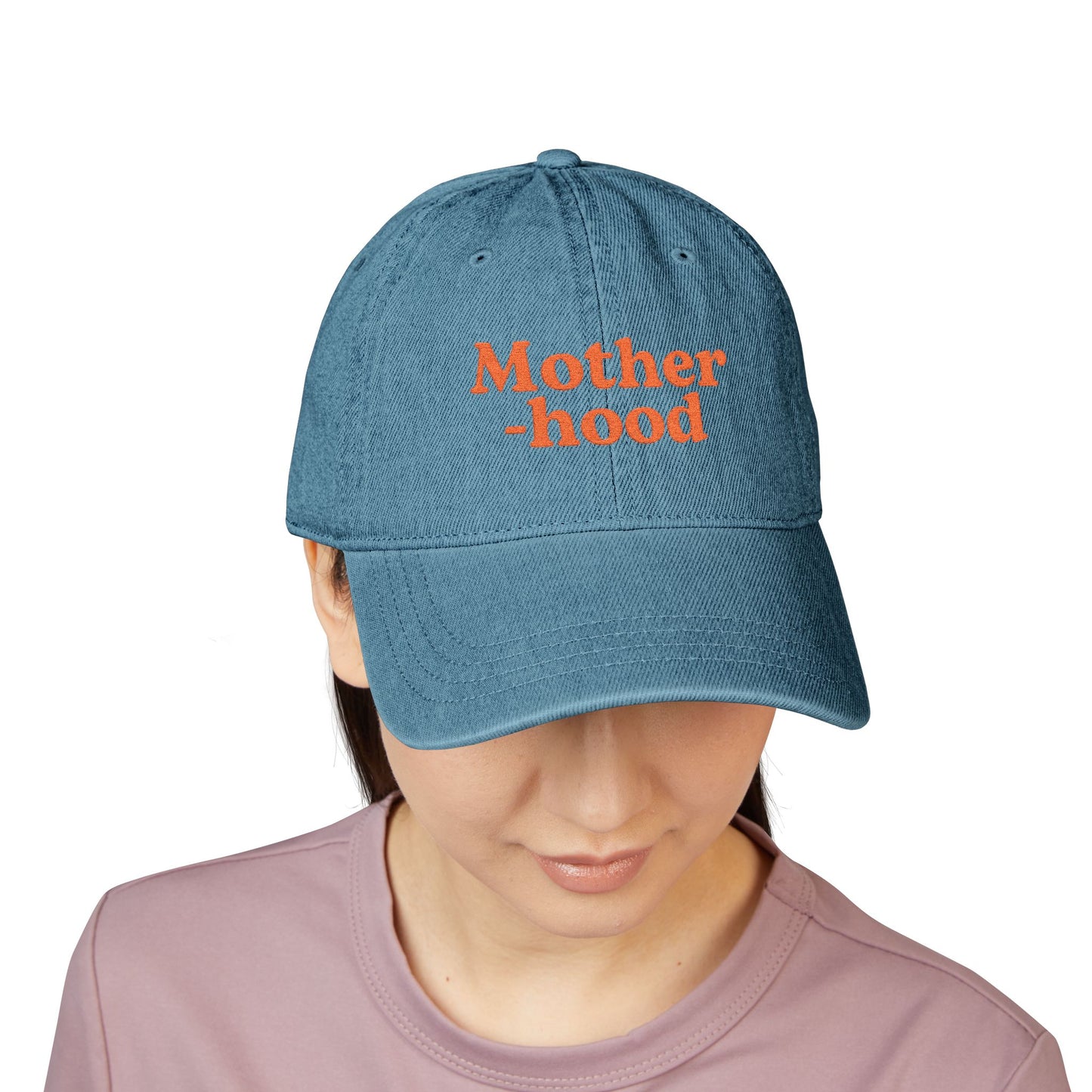 Embroidery Denim Hat, Mother-hood Cap, Casual Style Hat, Gift for Moms, Trendy Headwear, Everyday Accessory