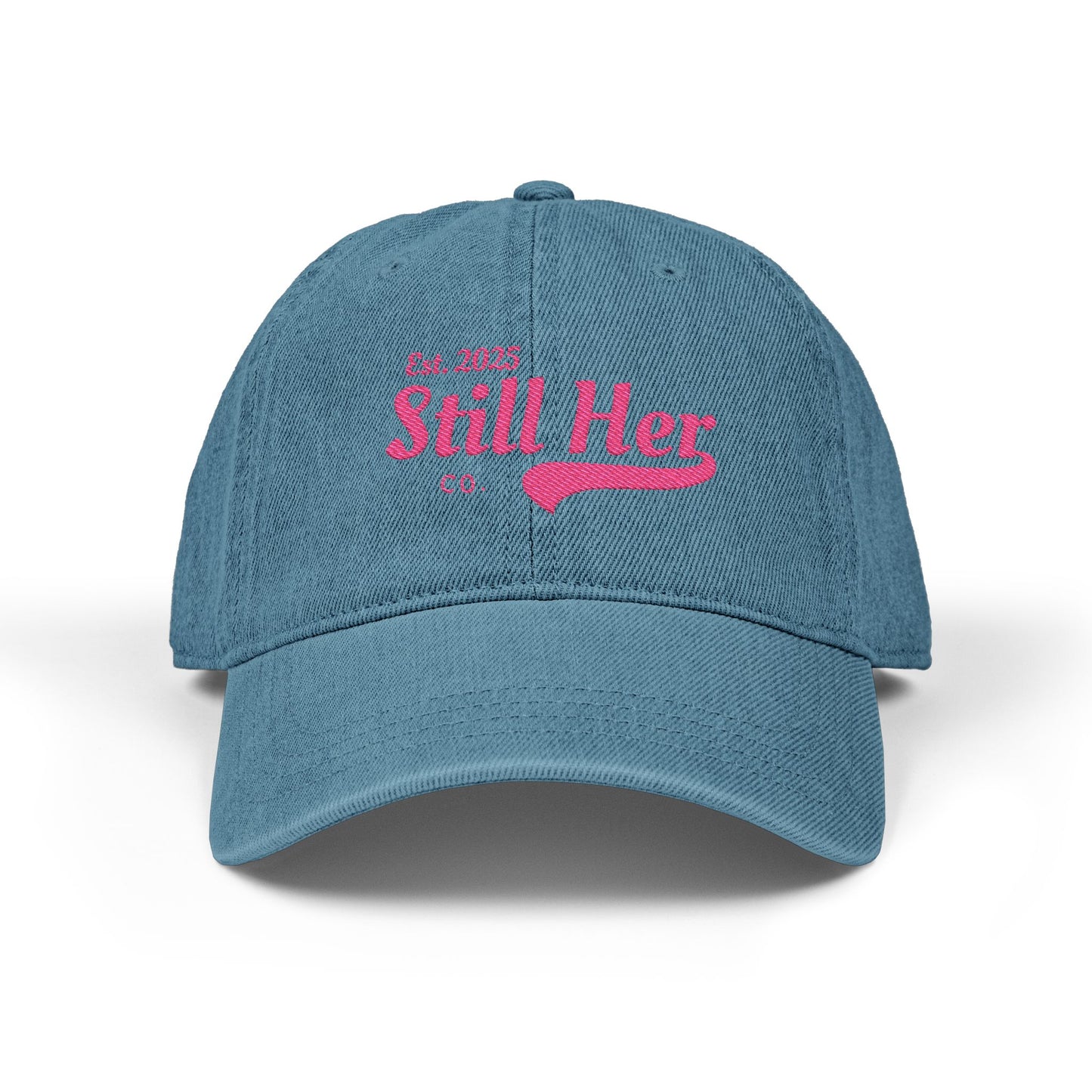 "Still Her Co." Signature Hay, Stylish Embroidered Denim for Every Occasion, Trendy Adjustable Cap, Gift for Her,