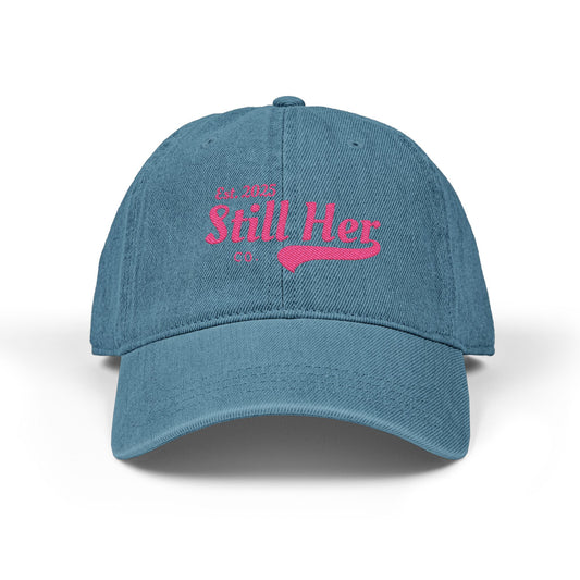 "Still Her Co." Signature Hay, Stylish Embroidered Denim for Every Occasion, Trendy Adjustable Cap, Gift for Her,