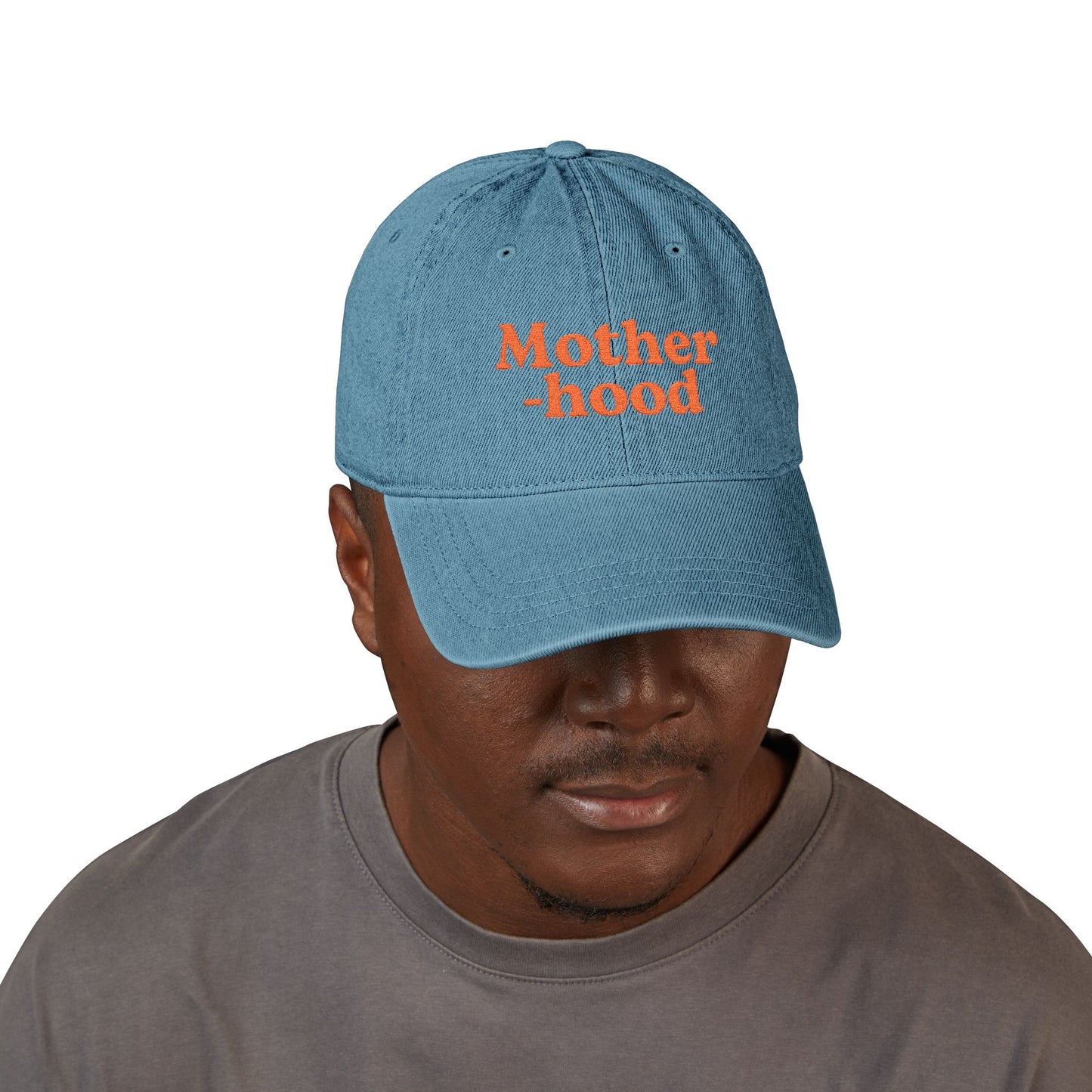 Embroidery Denim Hat, Mother-hood Cap, Casual Style Hat, Gift for Moms, Trendy Headwear, Everyday Accessory