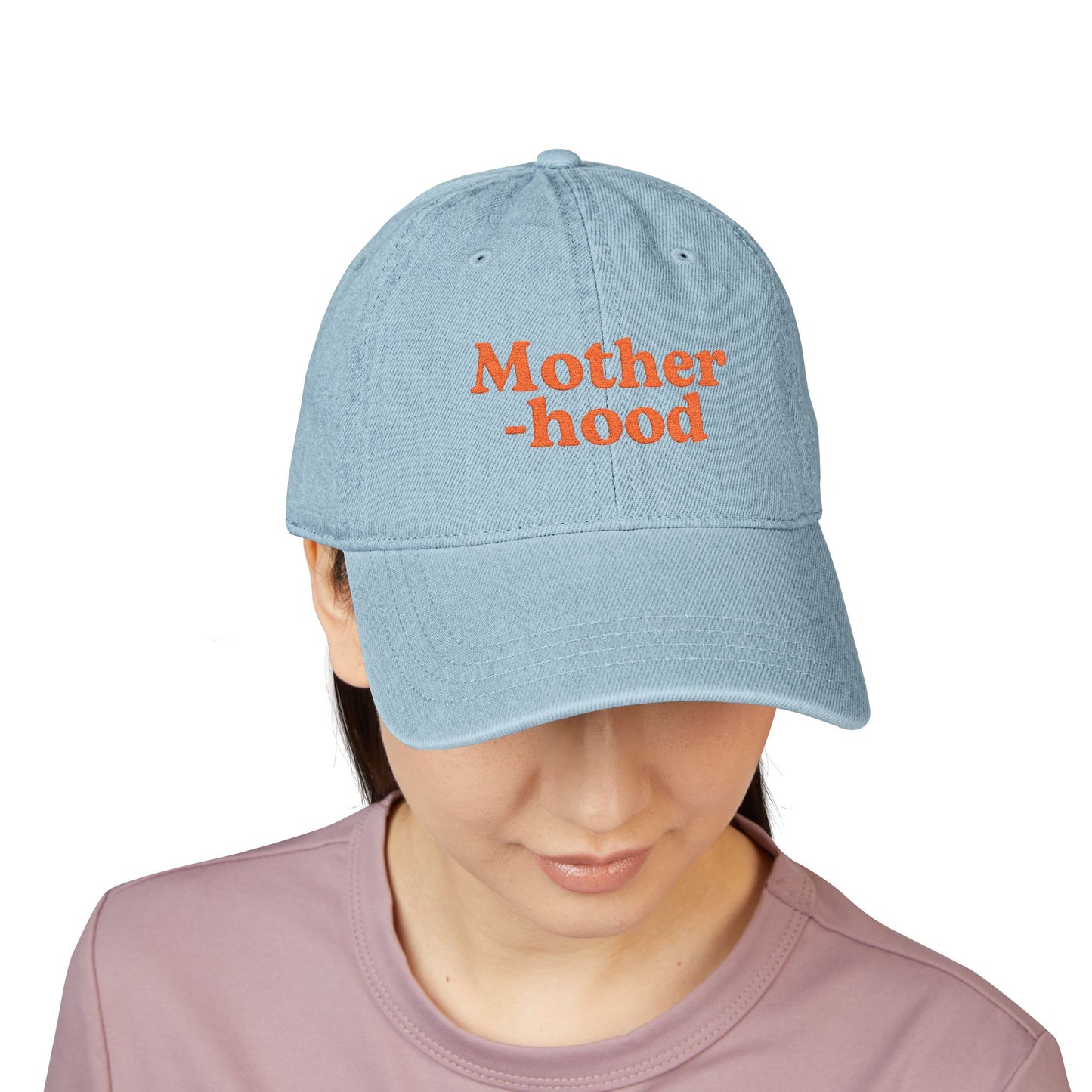 Embroidery Denim Hat, Mother-hood Cap, Casual Style Hat, Gift for Moms, Trendy Headwear, Everyday Accessory