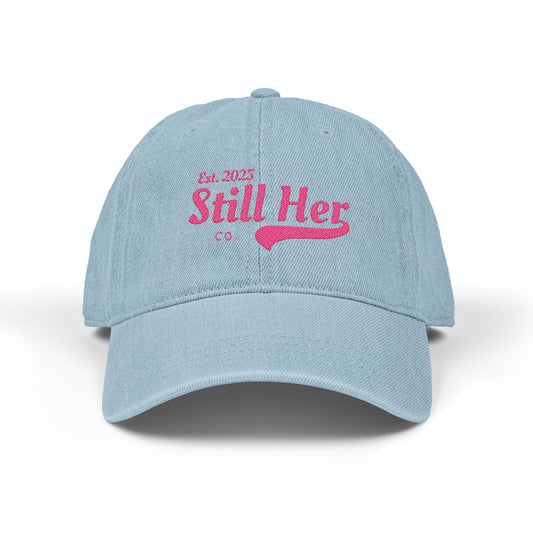 "Still Her Co." Signature Hay, Stylish Embroidered Denim for Every Occasion, Trendy Adjustable Cap, Gift for Her,